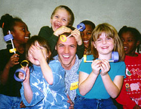 Ben, kids, and Silly Straw Gliders